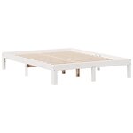 vidaXL Lit bibliothèque sans matelas blanc 160x200 cm bois pin massif