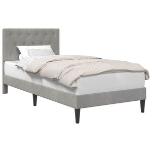 vidaXL Cadre de lit avec tête de lit Gris clair 100 x 200 cm Velours