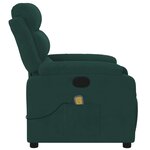 vidaXL Fauteuil de massage inclinable vert foncé velours