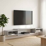 vidaXL Meuble TV mural Montage mural Sonoma gris 180 x 28 x 21 cm
