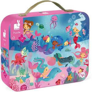 Puzzle - Les sirènes - 24 pièces - Dès 3 ans - 50x40cm - Poster inclus - Janod