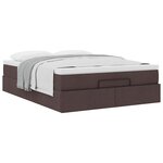 VidaXL Cadre de lit ottoman avec matelas marron foncé 140x190 cm tissu