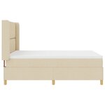 Lit Box Spring avec Matelas et LED Crème 140x200 cm Tissu