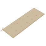 vidaXL Banc Batavia avec coussin beige 150 cm Bois de teck massif