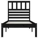 vidaXL Cadre de lit sans matelas noir 75x190 cm bois de pin massif