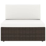 vidaXL Salon de jardin 7 Pièces avec coussins Marron Résine tressée