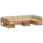 vidaXL Ensemble de canapés d'extérieur 11 Pièces Naturel et Beige