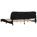 vidaXL Cadre de lit avec LED sans matelas noir 200x200 cm tissu
