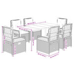 vidaXL Ensemble à manger de jardin et coussins 7 Pièces beige poly rotin