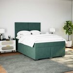 vidaXL Sommier à lattes de lit et matelas Vert foncé 140x200cm Velours
