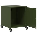vidaXL Table de chevet vert olive 36x39x43 5 cm acier