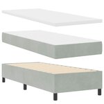 Lit Box Spring vidaXL avec Matelas & Lumière LED Gris Clair 80x200 cm Velours