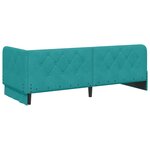 vidaXL Cadre de lit d'angle avec matelas Turquoise 80 x 200 cm Velours