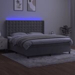 vidaXL Sommier à lattes de lit matelas et LED Gris clair 160x200 cm