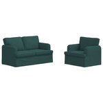 vidaXL Ensemble de Canapés 2 pc Vert foncé tissu