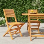 vidaXL Chaises de jardin pliantes 2 Pièces 47x62x90 cm bois massif teck