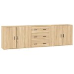 vidaXL Buffets 3 Pièces Chêne sonoma Bois d'ingénierie