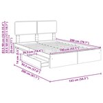 vidaXL Lit de Rangement Chêne Sonoma 140 x 200 cm Bois d'ingénierie