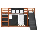 vidaXL Lit superposé sans matelas avec toboggan blanc noir 90x200 cm