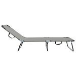 vidaXL Transat pliant portable gris en tissu Oxford 600D
