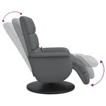 vidaXL Fauteuil inclinable de massage repose-pieds gris similicuir