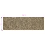 vidaXL Tapis de surface Naturel et noir 80 x 300 cm Jute
