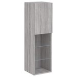vidaXL Meubles TV avec lumières LED 2 Pièces sonoma gris 30 5x30x102 cm