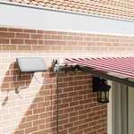 vidaXL Auvent Rétractable Rouge et blanc 450 ×300 cm tissu