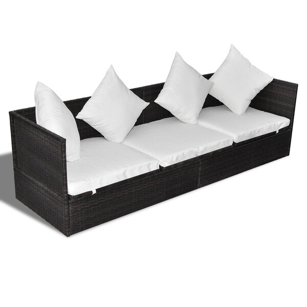 vidaXL Transat avec oreiller Réglable Marron 200 x 60 x 58 cm Poly rotin
