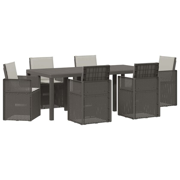 vidaXL Ensemble de salle à manger pour jardin 7 Pièces Gris clair PP