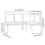 vidaXL Bancs de jardin avec coussins lot de 2 acier enduit de poudre
