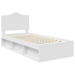 vidaXL Cadre de lit avec tête de lit Blanc 75 x 190 cm Pin massif