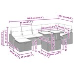 vidaXL Canapé de jardin 8 pièces avec coussins  noir en poly rotin