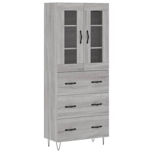 vidaXL Buffet haut Sonoma gris 69 5x34x180 cm Bois d'ingénierie