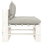 vidaXL Salon palette de jardin 7 Pièces avec coussins taupe bois