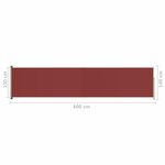 vidaXL Auvent latéral rétractable de patio 140x600 cm Rouge