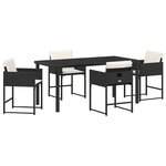 vidaXL Ensemble de salle à manger pour jardin 5 Pièces Noir Poly rotin