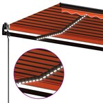 vidaXL Auvent automatique capteur de vent LED 450x350 cm Orange marron