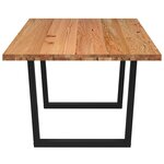 vidaXL Table à manger avec bord naturel 220x100x74cm bois massif chêne