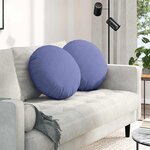 vidaXL Coussins de siège 2 Pièces Bleu denim Ø50 x 19 cm tissu