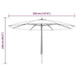 vidaXL Parasol d'extérieur avec mât en bois 350 cm Terre cuite