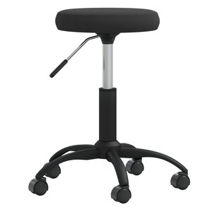Chaise fauteuil siège pivotante de bureau informatique étude velours noir 02_0024167
