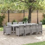 vidaXL Ensemble de salle à manger pour jardin 11 Pièces Gris clair