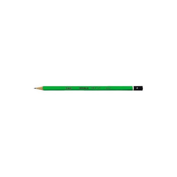 Crayon papier graphite Hexagonal CRITERIUM 550 Mine B vert x 12 BIC