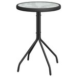 vidaXL Ensemble Bistro de jardin 3 pièces Noir Textilène et Acier