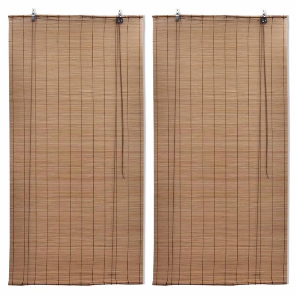 vidaXL Stores roulants en bambou 2 Pièces 100x160 cm Marron