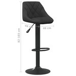 vidaXL Tabourets de bar lot de 2 noir velours
