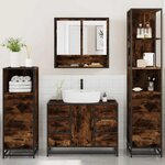 vidaXL Ensemble meubles salle de bain 4 Pièces chêne fumé bois ingénierie