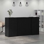 vidaXL Bureau de réception chêne noir 200x50x103 5cm bois d'ingénierie