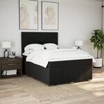 vidaXL Sommier à lattes de lit avec matelas Noir 140x190 cm Tissu